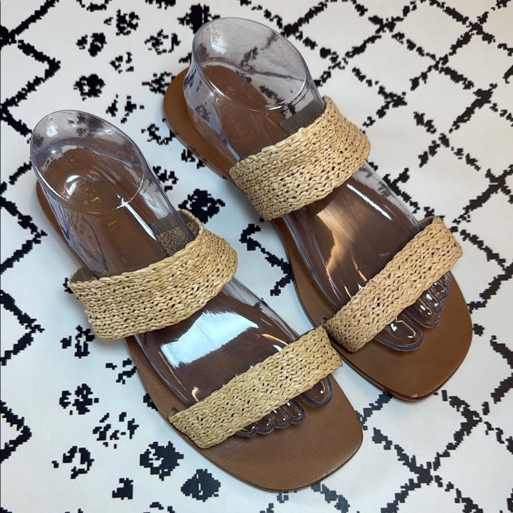 TORGEIS New York Double-Strap Sandals - Women’s Flat Slides - US Size 10 - GUC